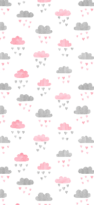 Fenster Rollo in Rosa und Grau mit Wolkenmuster