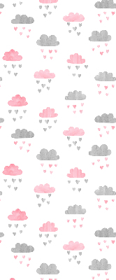 Fenster Rollo in Rosa und Grau mit Wolkenmuster