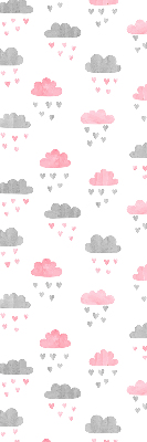 Fenster Rollo in Rosa und Grau mit Wolkenmuster