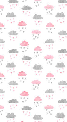 Fenster Rollo in Rosa und Grau mit Wolkenmuster