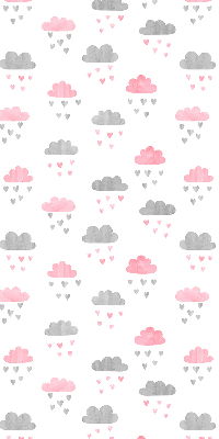Fenster Rollo in Rosa und Grau mit Wolkenmuster