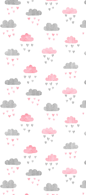 Fenster Rollo in Rosa und Grau mit Wolkenmuster