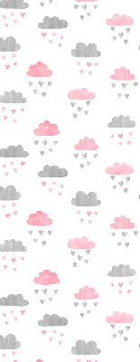 Fenster Rollo in Rosa und Grau mit Wolkenmuster