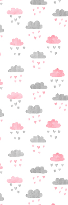Fenster Rollo in Rosa und Grau mit Wolkenmuster