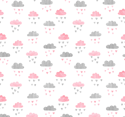 Fenster Rollo in Rosa und Grau mit Wolkenmuster