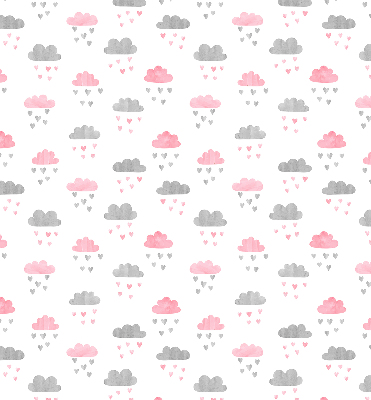 Fenster Rollo in Rosa und Grau mit Wolkenmuster