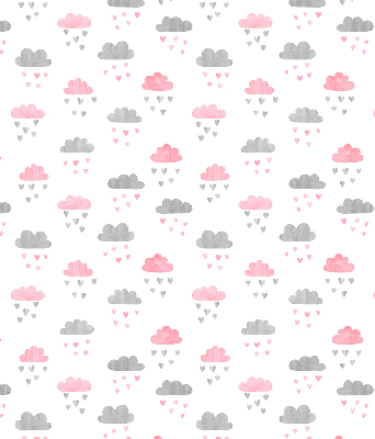 Fenster Rollo in Rosa und Grau mit Wolkenmuster
