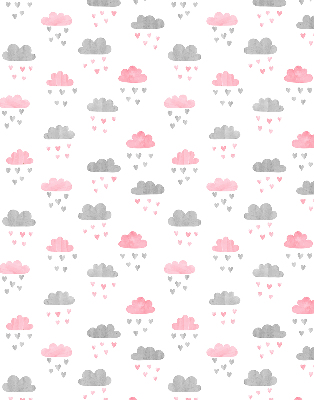 Fenster Rollo in Rosa und Grau mit Wolkenmuster