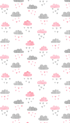 Fenster Rollo in Rosa und Grau mit Wolkenmuster