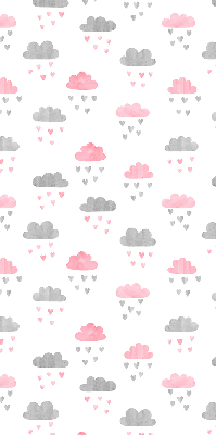 Fenster Rollo in Rosa und Grau mit Wolkenmuster