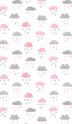 Fenster Rollo in Rosa und Grau mit Wolkenmuster