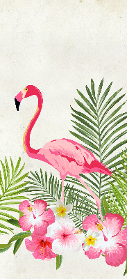 Rollo lichtundurchlässig mit Flamingos und Blättermotiv