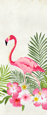 Rollo lichtundurchlässig mit Flamingos und Blättermotiv