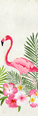 Rollo lichtundurchlässig mit Flamingos und Blättermotiv