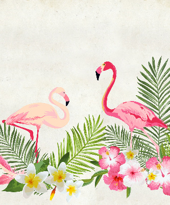 Rollo lichtundurchlässig mit Flamingos und Blättermotiv