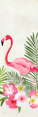 Rollo lichtundurchlässig mit Flamingos und Blättermotiv