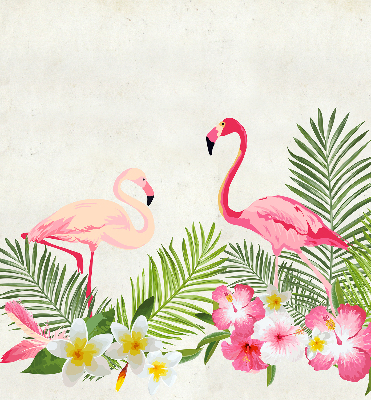 Rollo lichtundurchlässig mit Flamingos und Blättermotiv