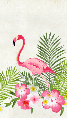 Rollo lichtundurchlässig mit Flamingos und Blättermotiv