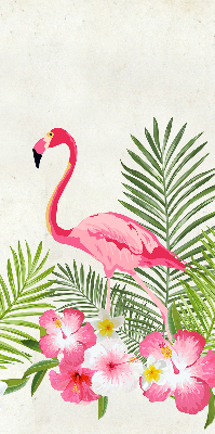 Rollo lichtundurchlässig mit Flamingos und Blättermotiv