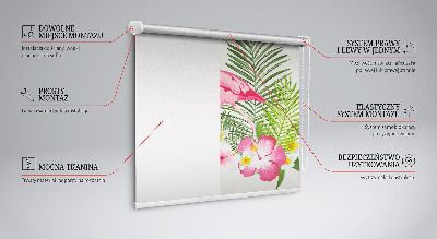 Rollo lichtundurchlässig mit Flamingos und Blättermotiv