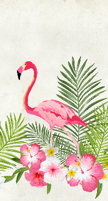 Rollo lichtundurchlässig mit Flamingos und Blättermotiv