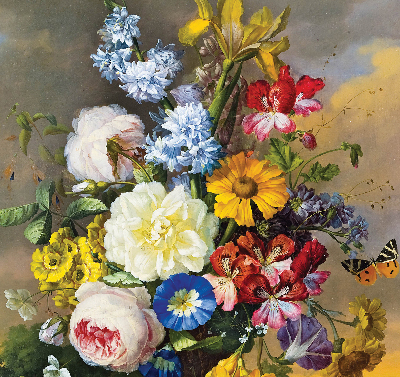 Verdunkelungsrollo mit Blumenmuster
