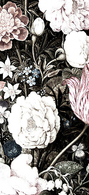 Fenster Rollo mit Blumenmuster