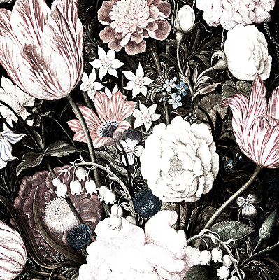 Fenster Rollo mit Blumenmuster