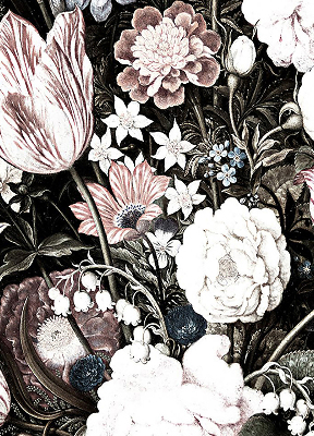 Fenster Rollo mit Blumenmuster