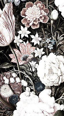 Fenster Rollo mit Blumenmuster