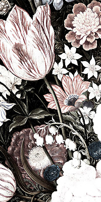 Fenster Rollo mit Blumenmuster