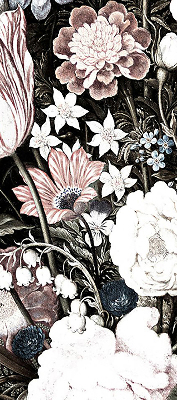Fenster Rollo mit Blumenmuster