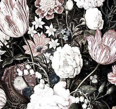 Fenster Rollo mit Blumenmuster