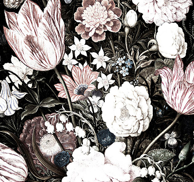 Fenster Rollo mit Blumenmuster