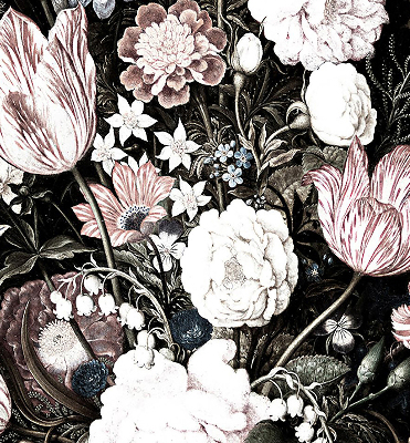 Fenster Rollo mit Blumenmuster