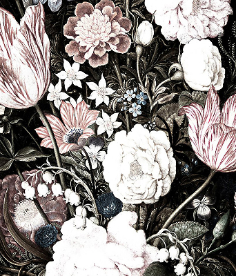 Fenster Rollo mit Blumenmuster