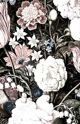 Fenster Rollo mit Blumenmuster