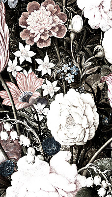 Fenster Rollo mit Blumenmuster