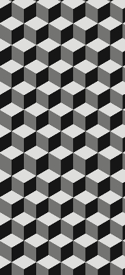 Fenster Rollo mit 3D-Würfel Motiv