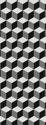 Fenster Rollo mit 3D-Würfel Motiv