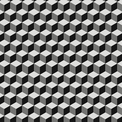 Fenster Rollo mit 3D-Würfel Motiv