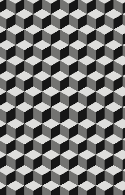 Fenster Rollo mit 3D-Würfel Motiv