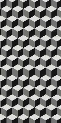 Fenster Rollo mit 3D-Würfel Motiv