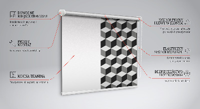 Fenster Rollo mit 3D-Würfel Motiv