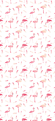 Verdunkelungsrollo mit Motiv aus Flamingos und deren Federn