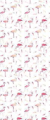Verdunkelungsrollo mit Motiv aus Flamingos und deren Federn