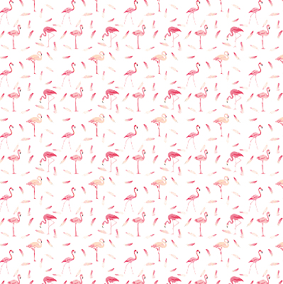 Verdunkelungsrollo mit Motiv aus Flamingos und deren Federn