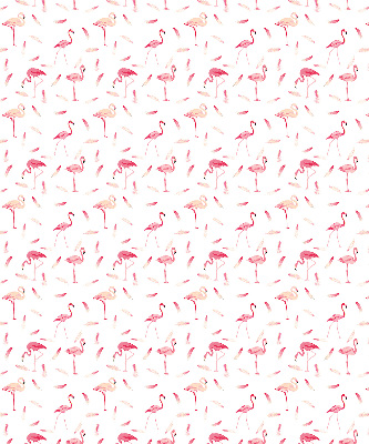 Verdunkelungsrollo mit Motiv aus Flamingos und deren Federn