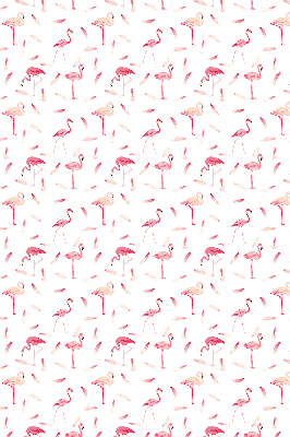 Verdunkelungsrollo mit Motiv aus Flamingos und deren Federn