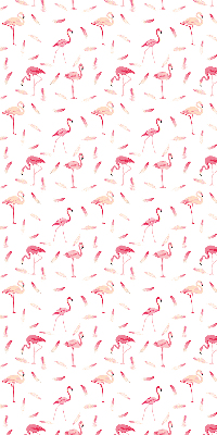 Verdunkelungsrollo mit Motiv aus Flamingos und deren Federn